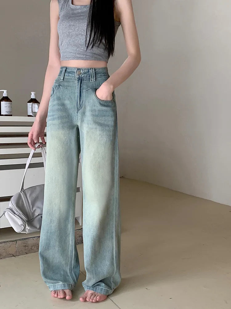 Vintage 90s Baggy Straight Denim Wide Leg Jeans