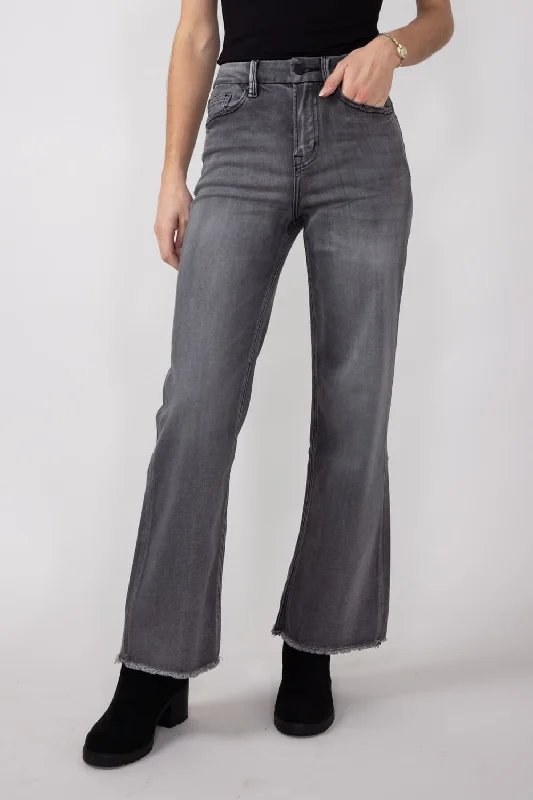 Mica Super High Rise Wide Leg Jeans for Women in Dark Grey | MDP-W3161