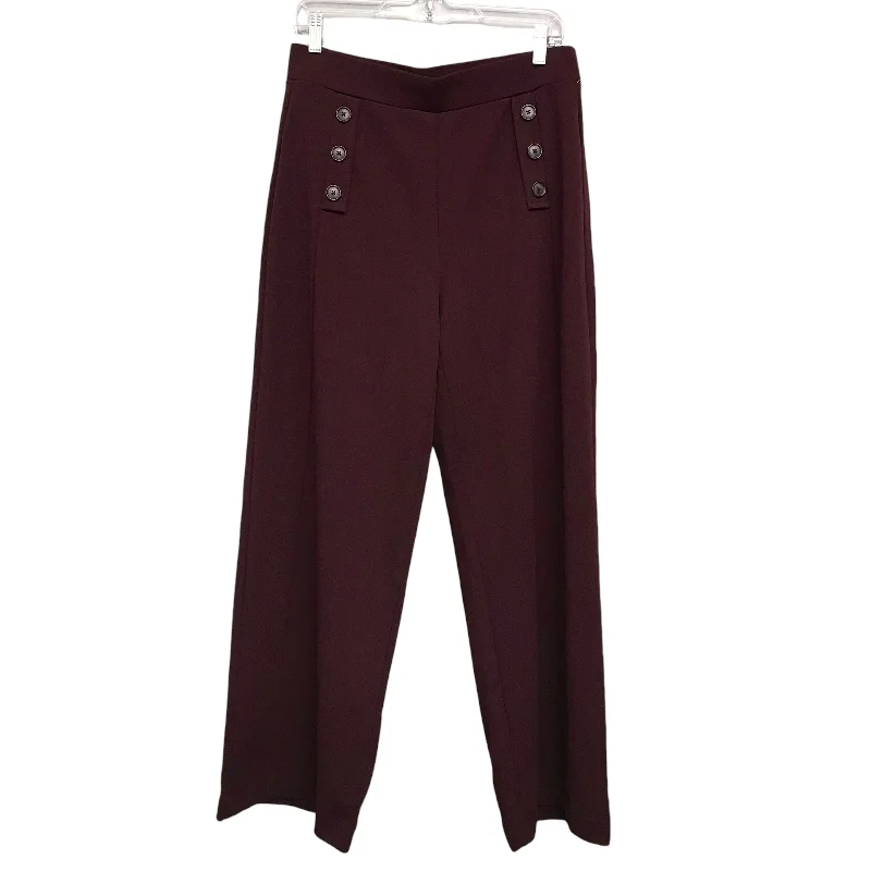 Pants Wide Leg By Loft In Maroon, Size:8