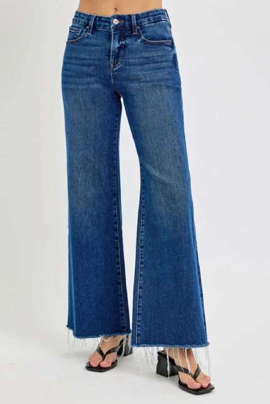 Risen Tummy Control HR Wide Leg Jeans