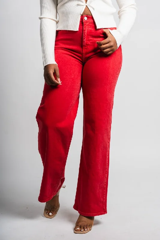 Just USA relaxed wide leg jeans vintage red