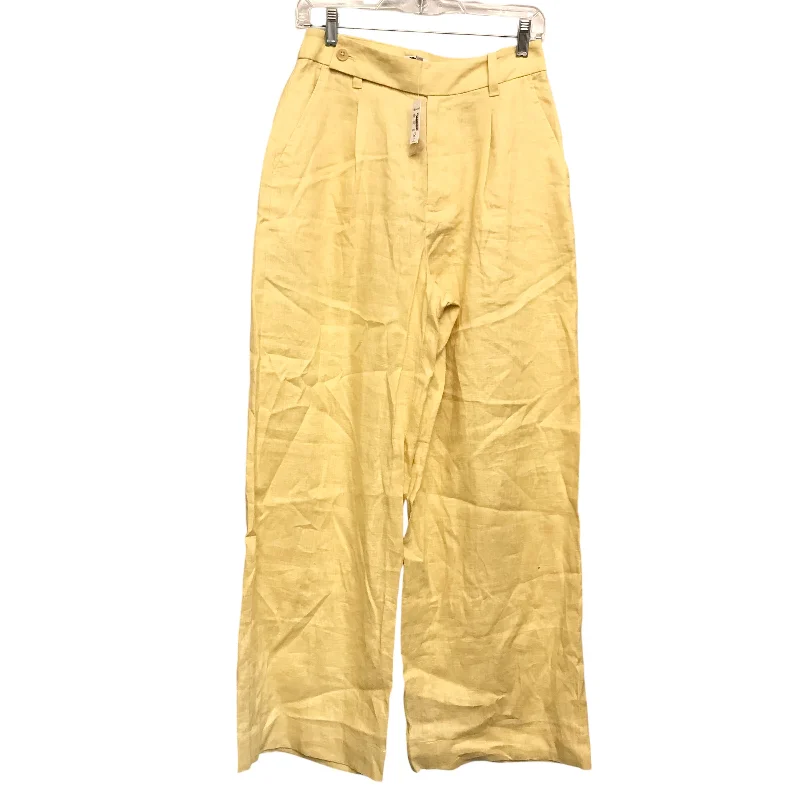 Pants Linen By Madewell In Yellow, Size:2