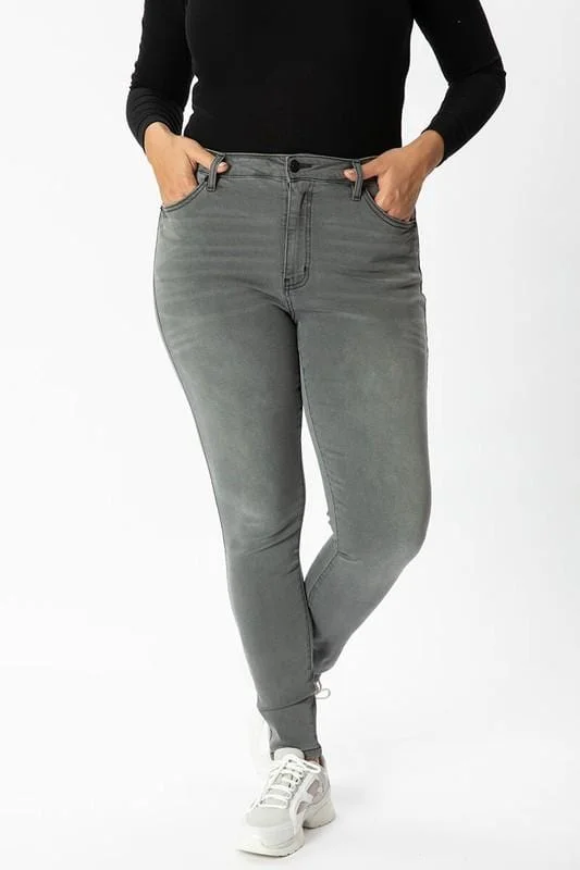 The Cassie - Gunmetal Grey High-Rise Skinny Jean+