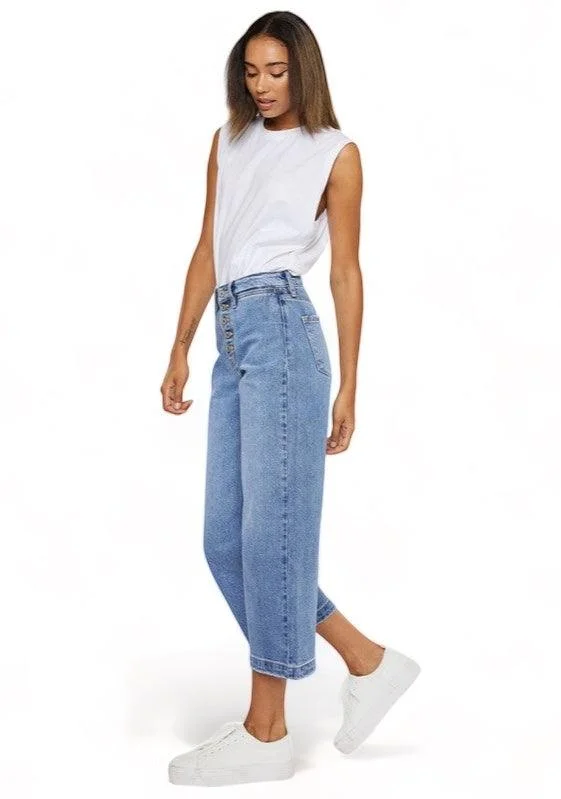 Kancan Ultra High Rise Cropped Wide Leg Jeans