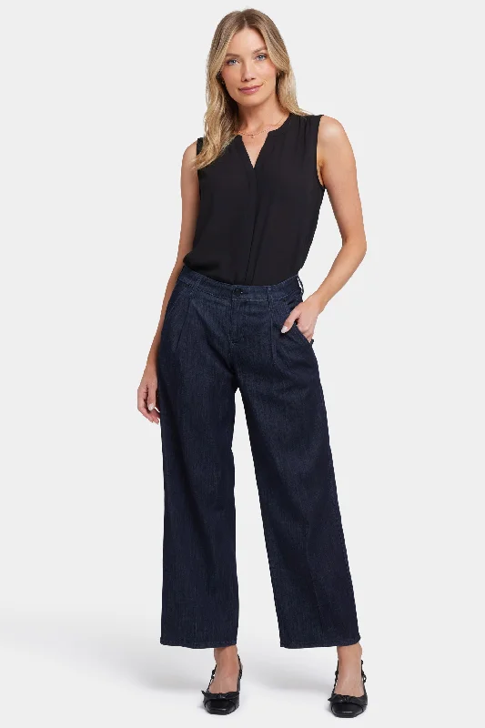 Teresa Wide Leg Ankle Jeans - Rinse