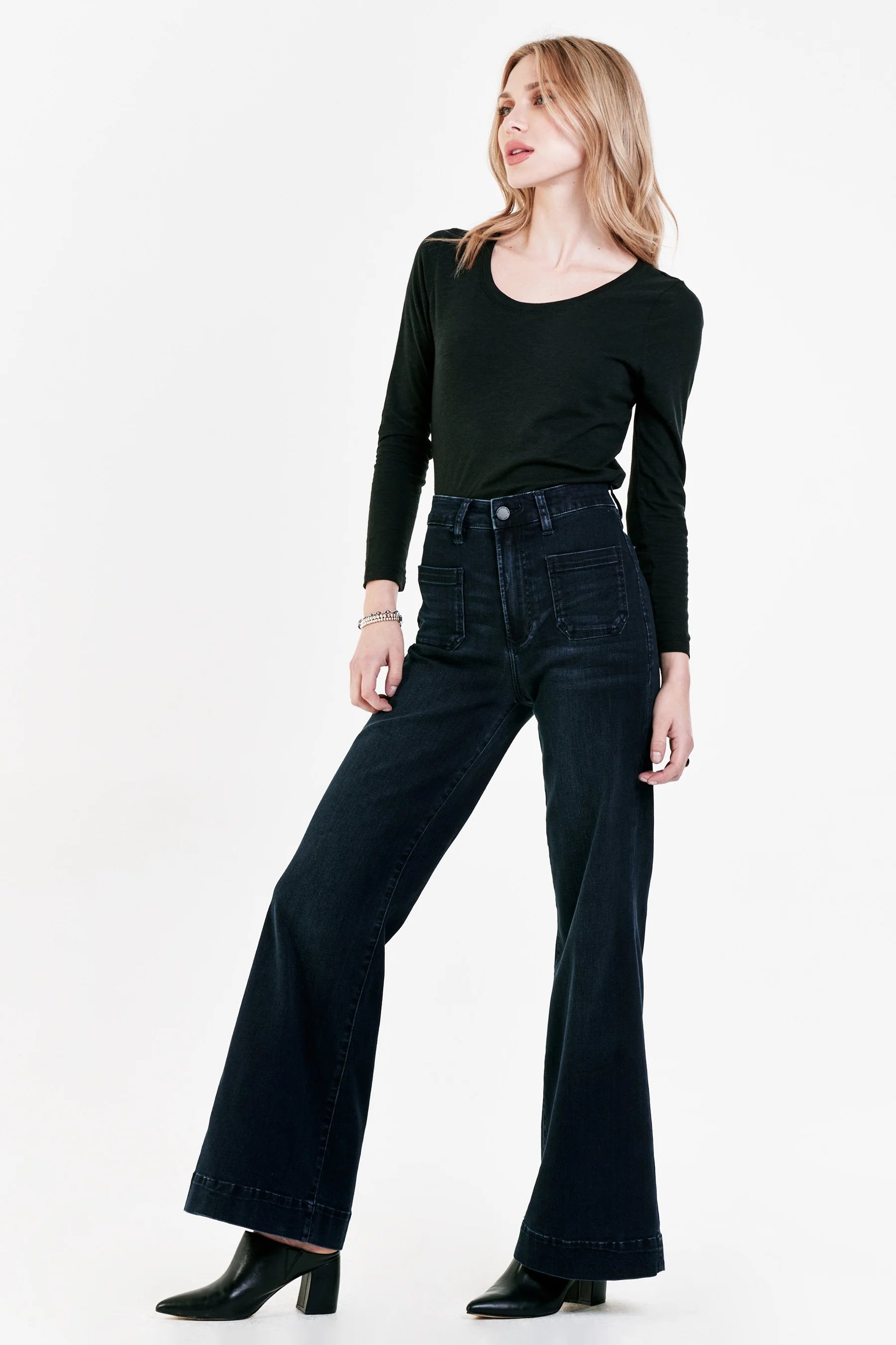 Dear John Denim Fiona Super High Rise Wide Leg Jeans Confession