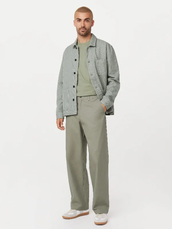 The Theo Baggy Ripstop Pant in Vetiver Green