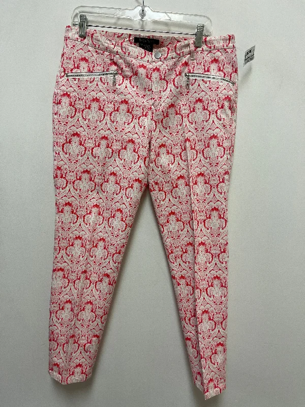 Pants Cropped By Etcetra In Pink & White, Size: 10