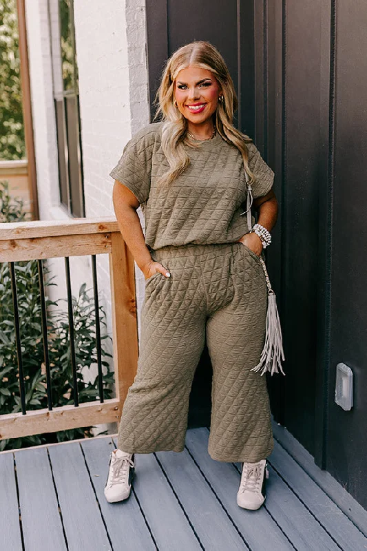 Creekside Cabin High Waist Pants In Sage Curves