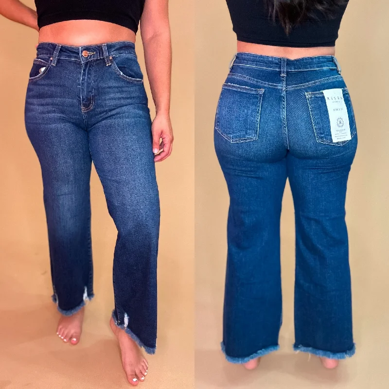 MID RISE CROP WIDE LEG JEANS - RISEN BRAND - 5847