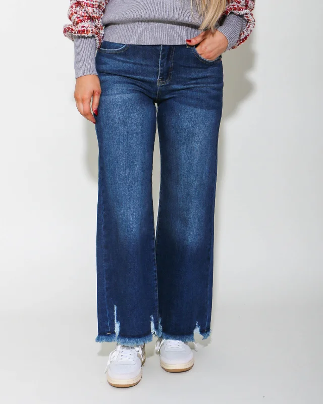 Mid Rise Crop Wide Leg Jeans | Risen