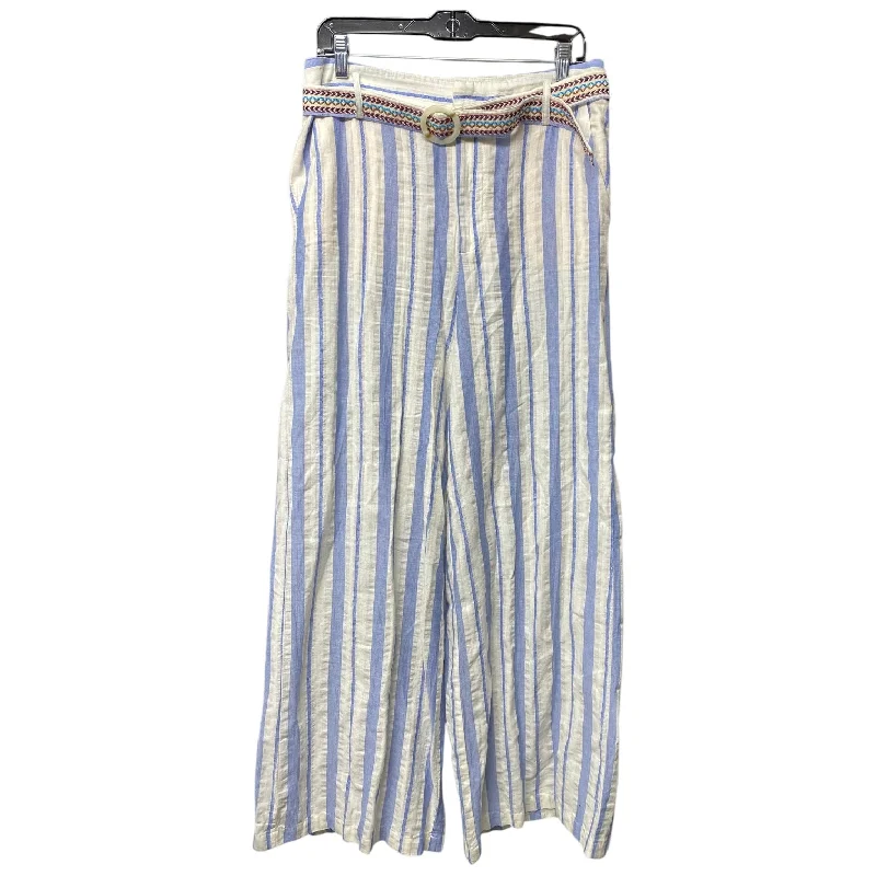 Pants Linen By Anthropologie In Striped Pattern, Size: 10