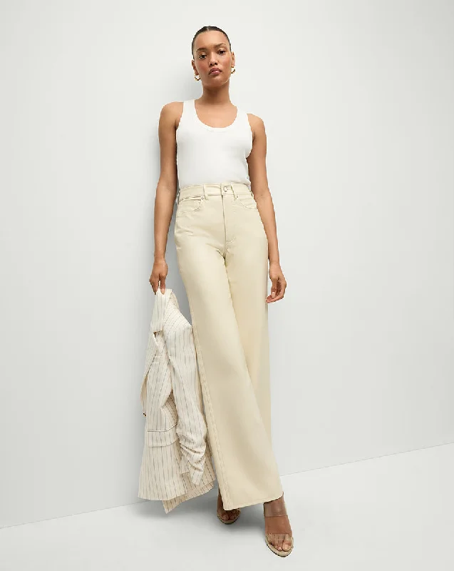 Taylor Vegan Leather Wide-Leg Jean