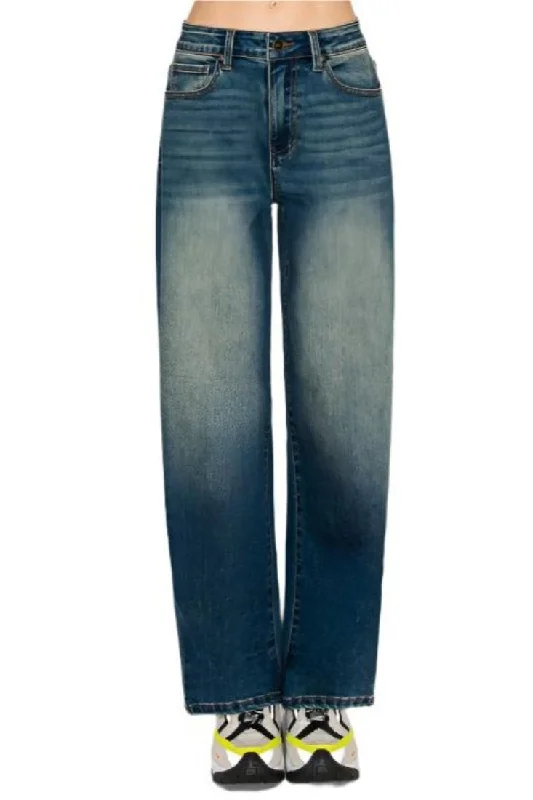 Wax Jean - Vintage Wash Wide Leg Jeans - 90363