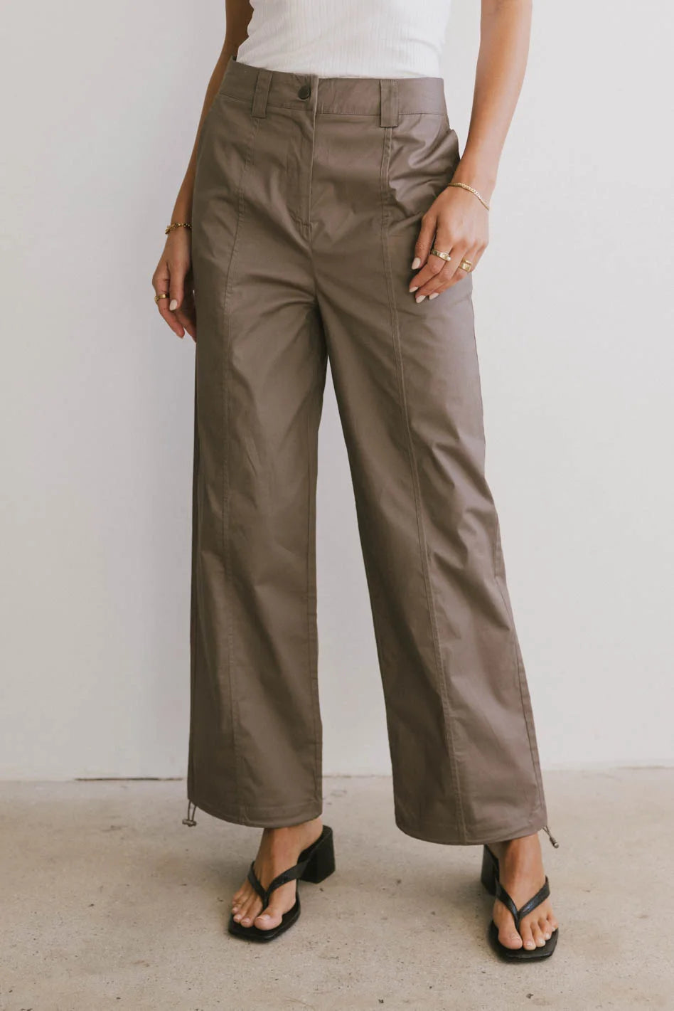 Frank and Oak Emma Wide Leg Pant in Mauve