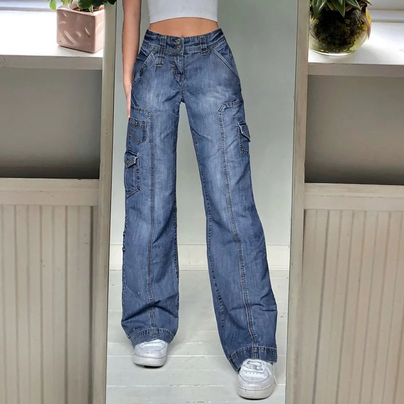 Wide Leg Jeans Women Low Waist