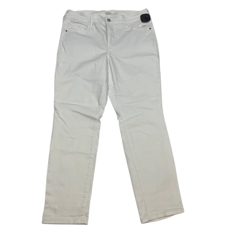 Jeans Straight By Old Navy In White Denim, Size: 12p