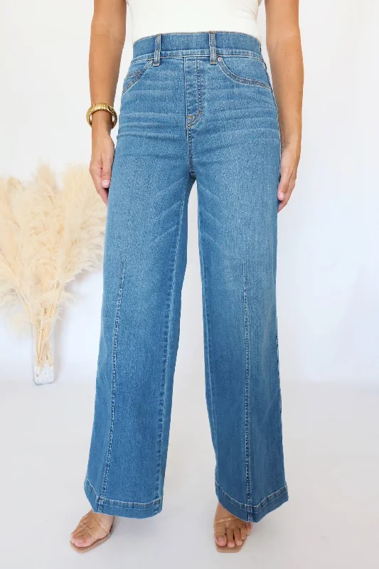 SPANX Seamed Front Wide Leg Jeans