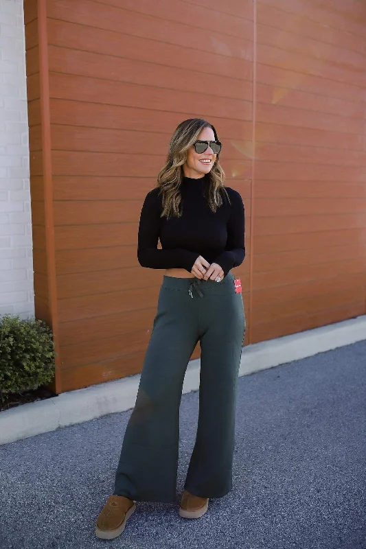 Spanx AirEssentials Wide Leg Sweatpants - Dark Palm