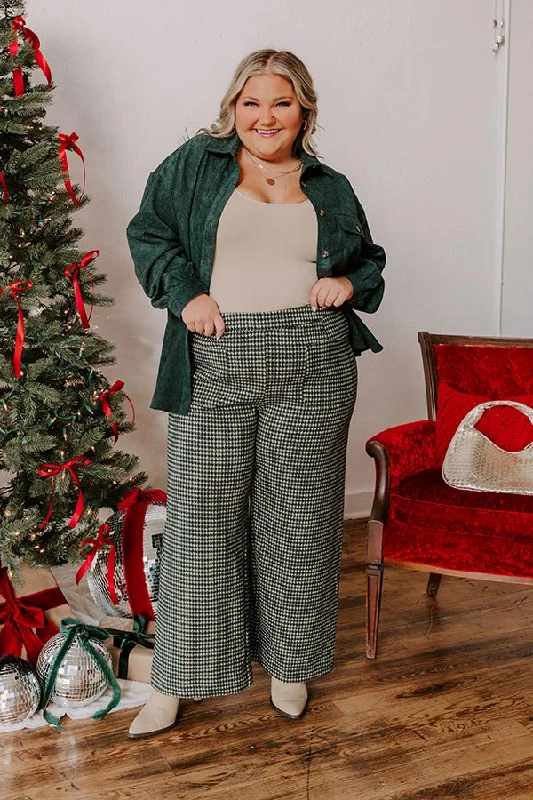 The Mila High Waist Houndstooth Pants Curves