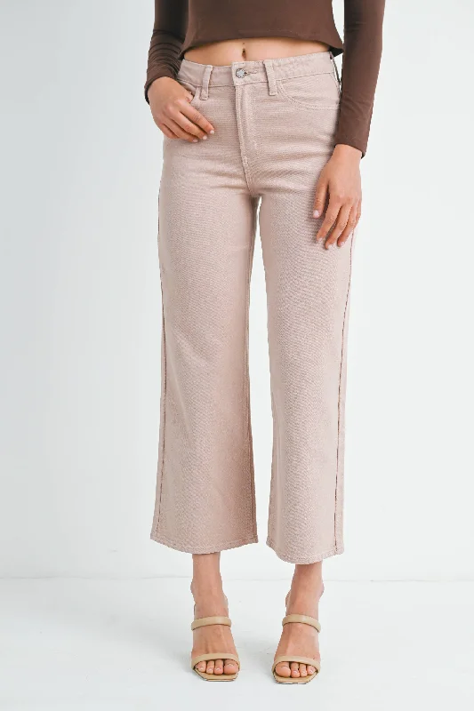 SELINA SLIM WIDE LEG JEANS IN CLAY