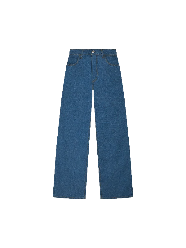 Womens Archive Hemp Denim High-Rise Wide leg Jeans—mid wash