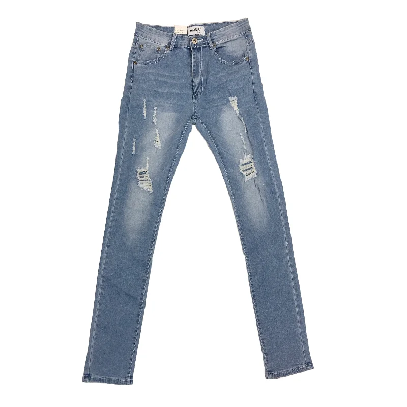 M.Society Slim Fit Ripped Jean (Ice Blue)