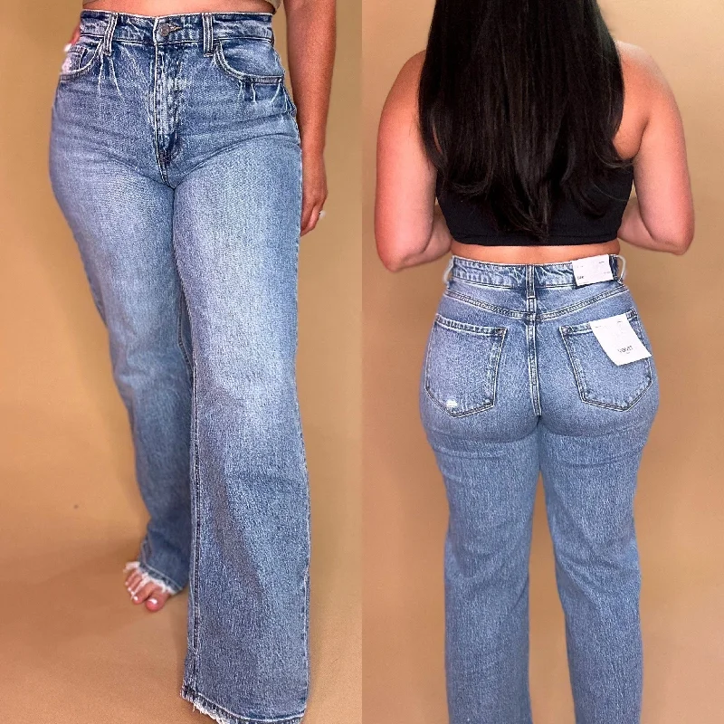 HIGH RISE WIDE LEG JEANS BY FLYING MONKEY (6242)