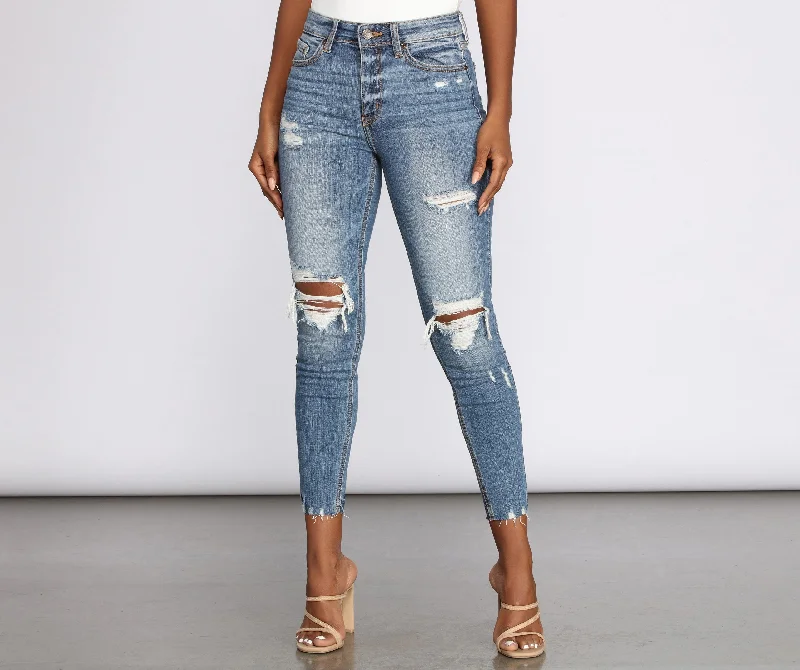 KittenAlarm - Clara High Rise Distressed Skinny Jeans