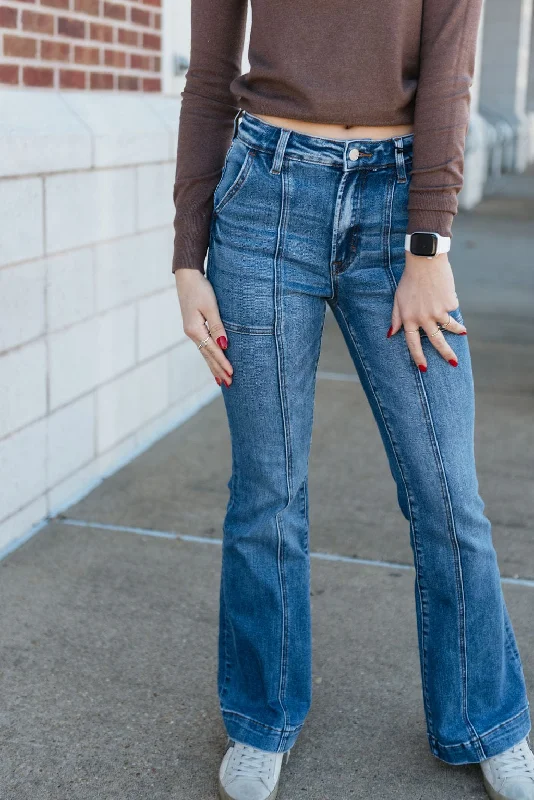 Jelly Jeans Pleated Utility Flares