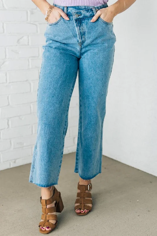 Alice Cross Button Wide Leg Jeans